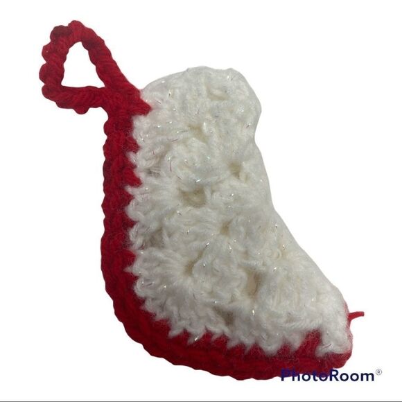 Vintage Christmas Tree Ornaments- Teddy Bear & Hand Made Stocking - Picture 3 of 8